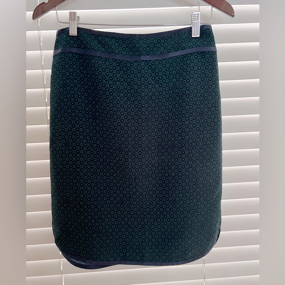 Tory Burch Green and blue print Knee-Length Pencil Skirt